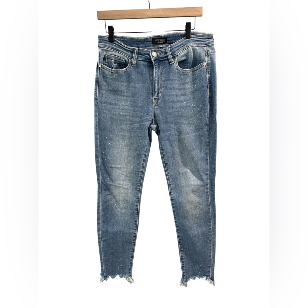 Judy Blue Skinny Fit Ankle Jeans Paint Splattered Medium Wash Jeans- Size‎ 11/30